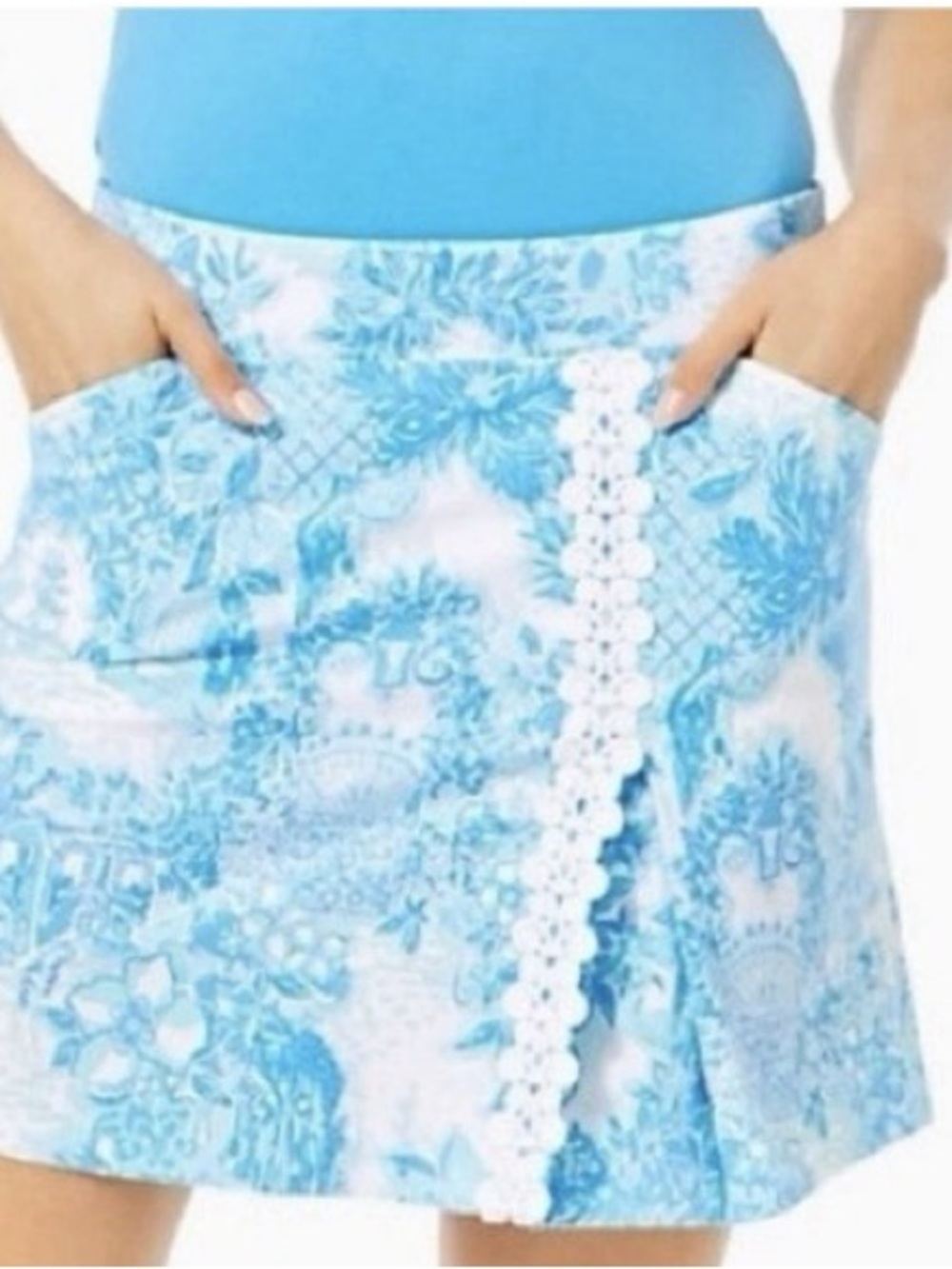Lilly Pulitzer Daphne Golf Skort Toile me about it Size 16 Luxletic Stretch NEW